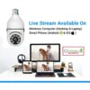 Eyetech 360 Light Bulb Wireless IP WiFi Camera, Bulb Camera ... - Image 5