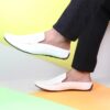 FAUSTO Men's Stitched Block Pattern Back Open Slip On Loafer... - Image 5