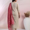 GoSriKi Women's Rayon Blend Embroidered Straight Kurta with ... - Image 3