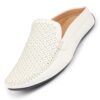 FAUSTO Men's Stitched Block Pattern Back Open Slip On Loafer... - Image 2