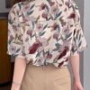 Leriya Fashion Women's Short Sleeve Button-Down Shirt | Prin... - Image 3