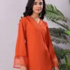 Varanga Women's Rust Straight Kurta with Tonal Bottom – Eleg... - Image 8