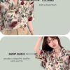 Leriya Fashion Women's Short Sleeve Button-Down Shirt | Prin... - Image 6