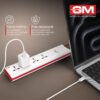 GM 3060 E-Book 4 + 1 Power Strip Red & White Color 250 Volts... - Image 3