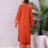 Varanga Women's Rust Straight Kurta with Tonal Bottom – Eleg... - Image 5