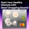 OrganizeMee Steel Chopping Board for Kitchen Large | Fruits ... - Image 3