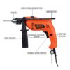 BLACK+DECKER HD555KMPR-B1 13mm 550Watt Hammer Drill and Hand... - Image 3