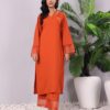 Varanga Women's Rust Straight Kurta with Tonal Bottom – Eleg... - Image 3