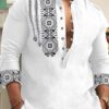 DEELMO Men's Cotton Blend Mandarin Collar Self One Design Fu... - Image 5