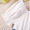 TAGAS Toddler Girls Striped Print Puff Sleeve Bow Front Dres... - Image 5