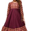 Yash Gallery Women's Rayon Stripe Printed Anarkali Kurta - Image 2