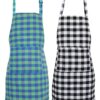 GLUN Waterproof Unisex Kitchen Checkered Design Apron with 2... - Image 2