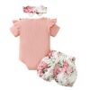 Hopscotch Baby Girls Cotton Solid And Polyester Short Set In... - Image 3