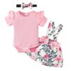 Hopscotch Baby Girls Cotton Floral And Spandex Overall Set I... - Image 2
