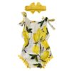 Hopscotch Baby Girls Cotton Lemon Print Sleeveless Onesie wi... - Image 3