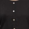feranoid Solid Hip Length 3/4 Sleeves Tunic Black - Image 4
