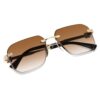 Dervin UV Protected Square Rimless Sunglasses for Men and Wo... - Image 4