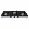 Elica Vetro Glass Top 3 Burner Gas Stove with Double Drip Tr... - Image 3