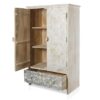 APRODZ Scolpito Mango Wood Two Door and 1 Drawer Wardrobe St... - Image 4