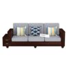 SAAMENIA FURNITURES Solid Sheesham Wood 3 Seater Sofa Set wi... - Image 4
