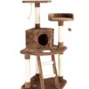 IRIS Large Three Tier Plush Cat Tree, Brown/Beige - Image 2