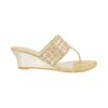 Mochi Women\'s Gold Ethnic Faux Leather Slip On Fashion Heel... - Image 3