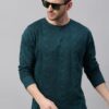 Urbano Fashion Men\'s Dark Green Printed Full Sleeve Slim Fi... - Image 3