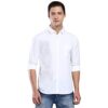 Dennis Lingo Men\'s Cotton White Solid Casual Shirt (C301_Wh... - Image 2