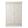 APRODZ Bianco Carved Mango Wood 2-Door Wardrobe Storage Almi... - Image 3