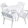 OUTLIVING Cast Aluminium Patio Castign Outdoor Set Balcony (... - Image 3