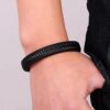 Fashion Frill Stylish Bracelet For Men Leather Bracelet Magn... - Image 9
