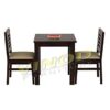 Solid Sheesham Wood 2 Seater Dining Table Set with 2 Chair f... - Image 2