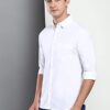 Dennis Lingo Men\'s Cotton White Solid Casual Shirt (C301_Wh... - Image 5