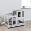 37 Inch Wood Rabbit Hutch Rabbit Cage Bunny Hutch Rolling La... - Image 4
