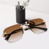 Dervin UV Protected Square Rimless Sunglasses for Men and Wo... - Image 8