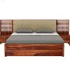 Budhakish Solid Sheesham Wood King Size Bed with Set of 2 Be... - Image 5