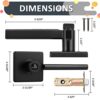 (5 Pack) Probrico Privacy Lever Door Handle Lock Keyless Squ... - Image 6