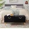 FESTIVAL BAZAR Upholstered Flip Top Storage Bench for Living... - Image 2