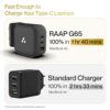 Ambrane 65W Charger Adapter, 3 Ports - 2 Type C & 1 USB for ... - Image 5