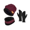 MOBDESK Winter Knit Beanie Cap Hat Neck Warmer Scarf And Woo... - Image 5