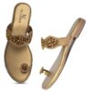 XE Looks Women\'s Copper Gold Embellished Slippers | Glitter... - Image 2