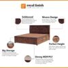 Royal Finish Nivora Solid Wood King Size Bed with Storage - ... - Image 3