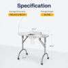 VIVOHOME Portable Manicure Nail Table on Wheels with Built-i... - Image 8