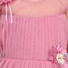 JM Enterprises Online Net Casual Knee Length Solid Frock Dre... - Image 3