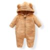 First Kick Unisex Baby Flannel Jumpsuit Classical Style Pand... - Image 2