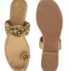 XE Looks Women\'s Copper Gold Embellished Slippers | Glitter... - Image 10