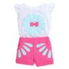 Hopscotch Girls Floral Print T-Shirt Shorts Set In Fuchsia C... - Image 2
