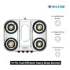 MILTON Royal Stainless Steel Gas Stove 4 Burners | ISI Certi... - Image 5