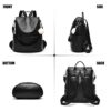 Cheruty Women's Backpack Purse PU Leather Anti-theft Casual ... - Image 7