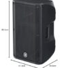 Yamaha DBR12 (12") Powered Speakers 1000 watts Auxiliary (Bl... - Image 3